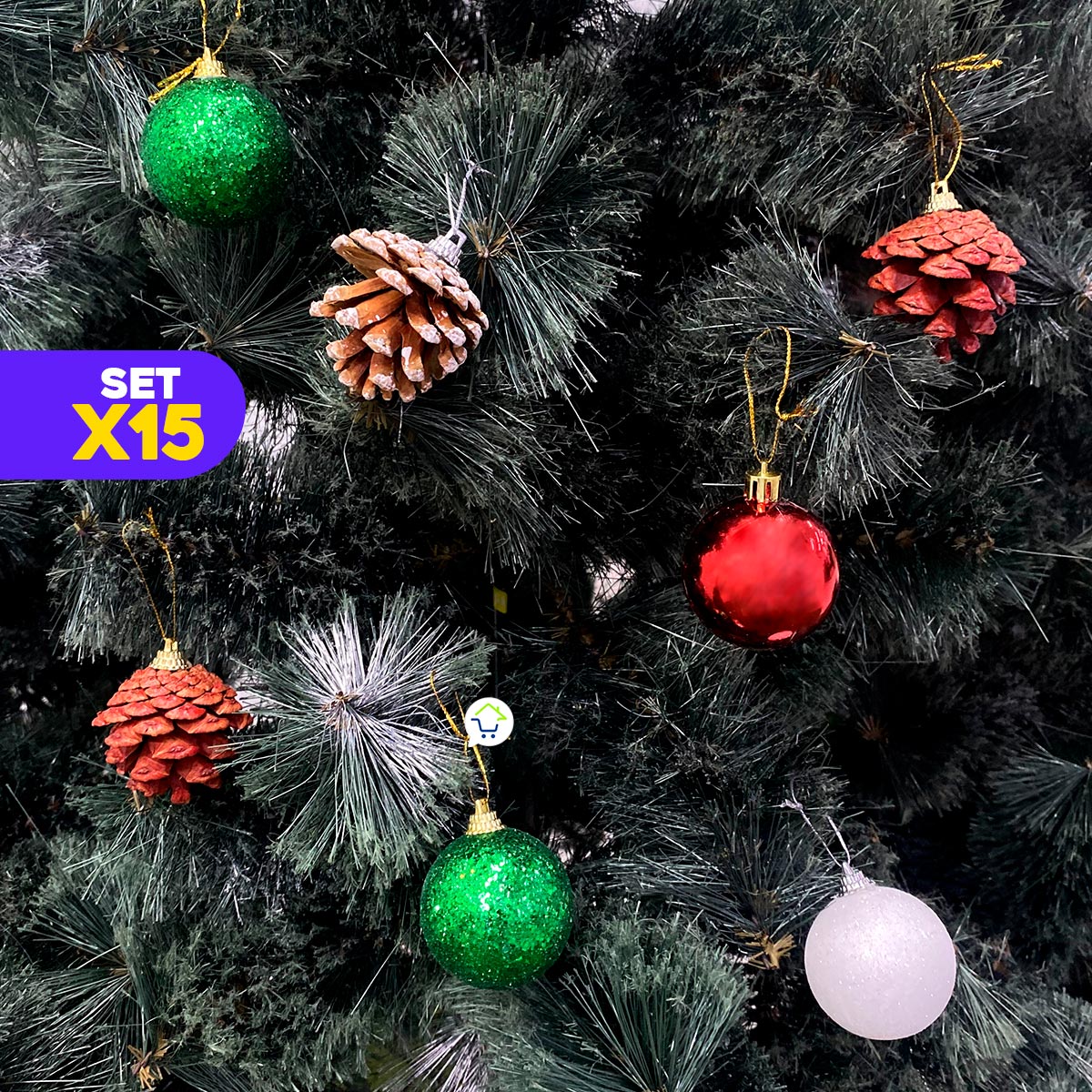 Bolas Navideñas X15 – Decoración Elegante para tu Árbol de Navidad