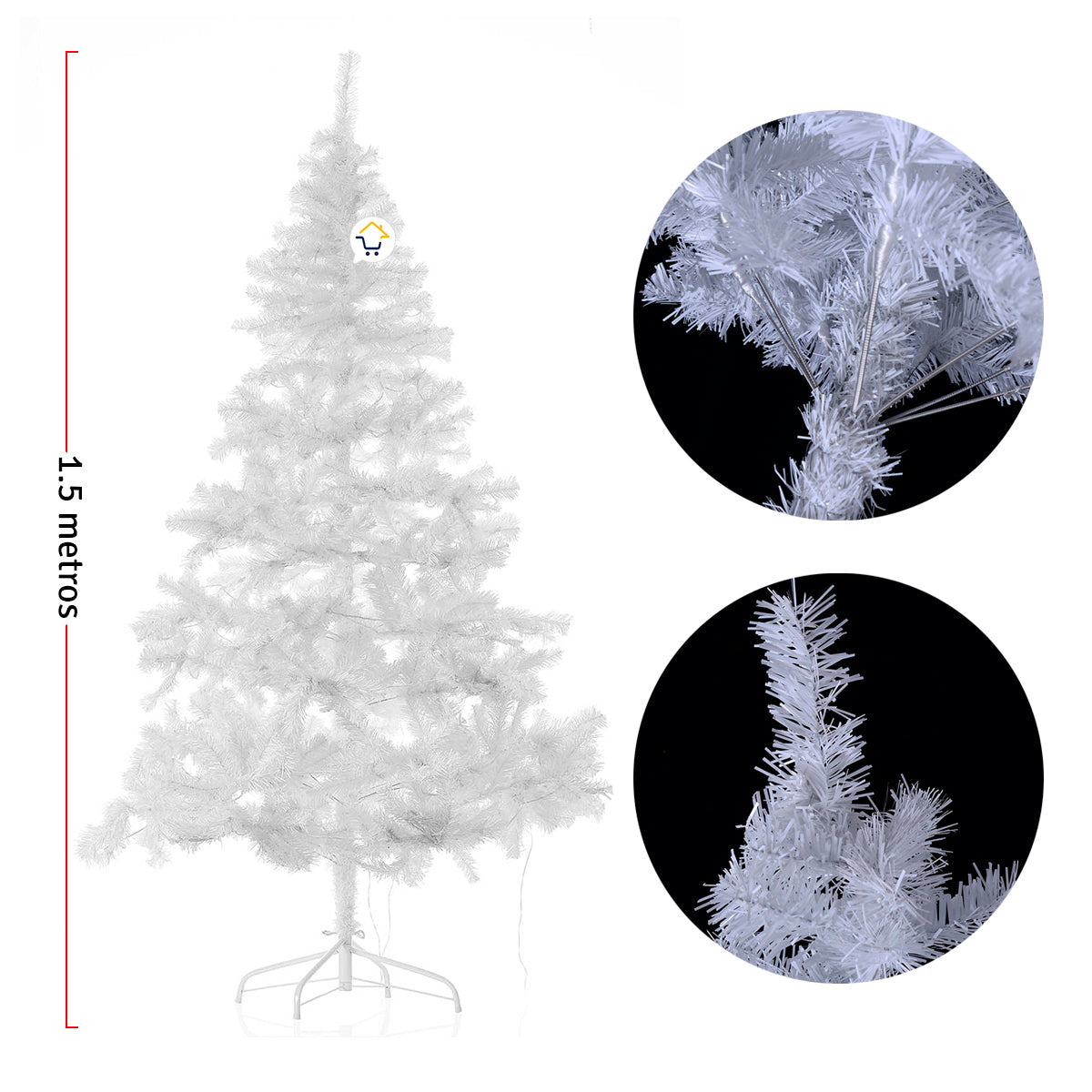 Árbol Navidad Blanco 150 cm 450 Ramas 208: Elegancia Invernal para Tu Hogar