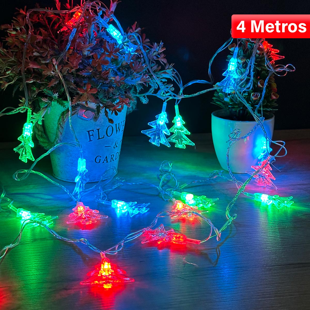 Guirnalda LED 4m Navidad Árboles S3955 – Ilumina tu Navidad con Árboles Brillantes