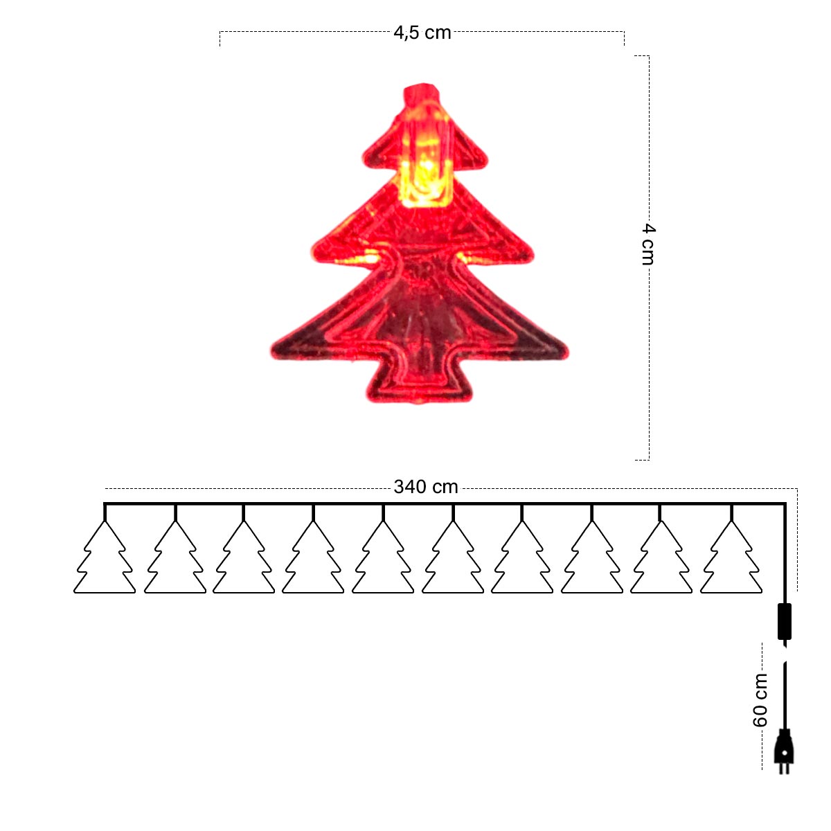 Guirnalda LED 4m Navidad Árboles S3955 – Ilumina tu Navidad con Árboles Brillantes