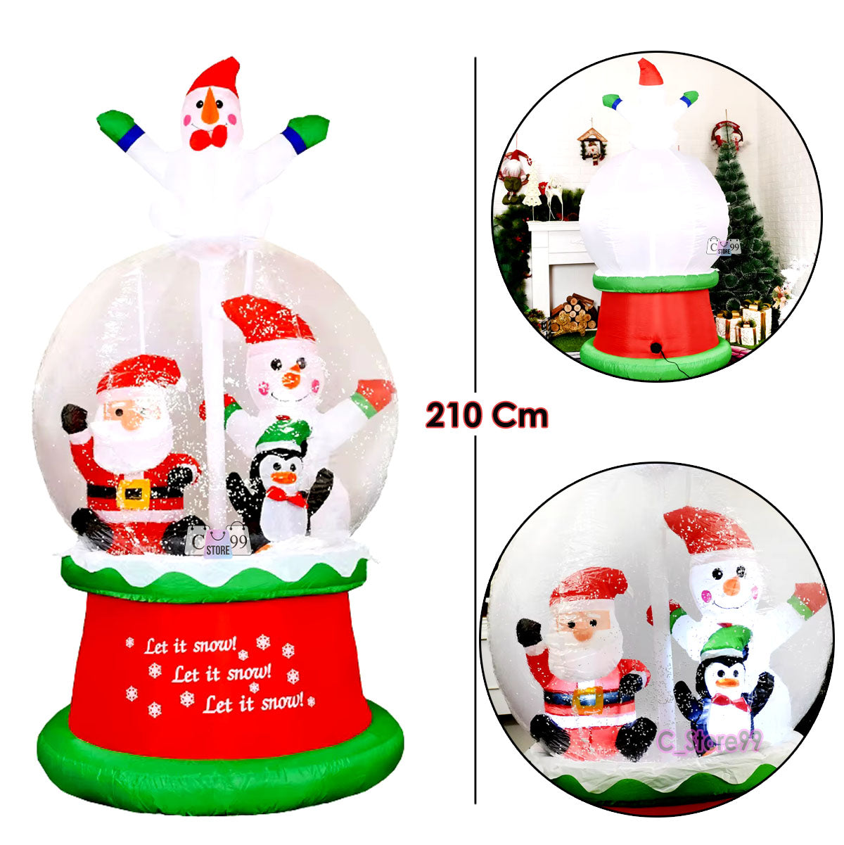 Muñeco de Navidad Inflable Papá Noel – ¡El Toque Perfecto para tu Decoración Navideña!