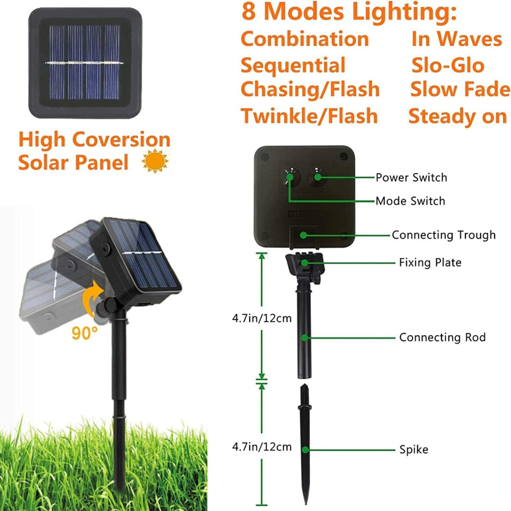 Luz Navideña Panel Solar Multicolor 7m – Ilumina tu Navidad de Forma Eficiente y Festiva