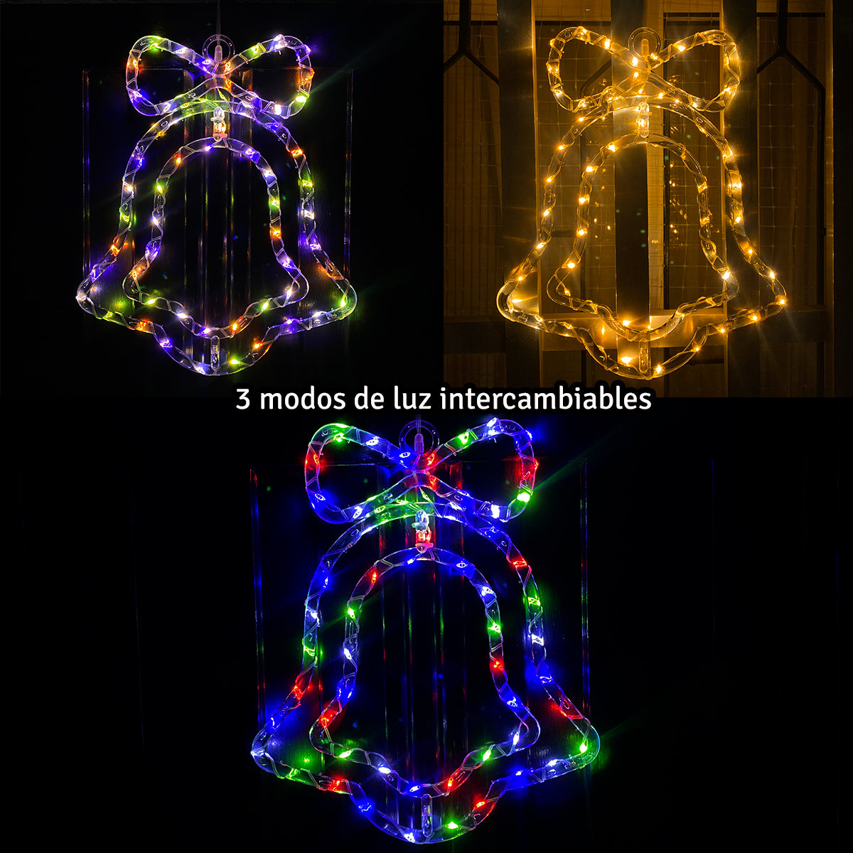 Figura Decorativa LED Campana 2232 – Iluminación Navideña Elegante y Brillante