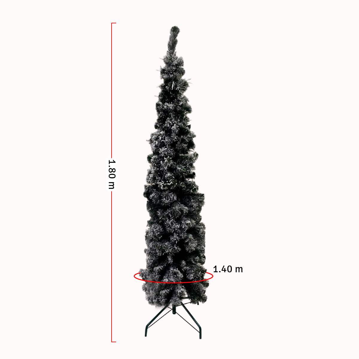 Árbol de Navidad Lápiz Nevado 180cm FEX10 – Elegancia Invernal para tu Navidad