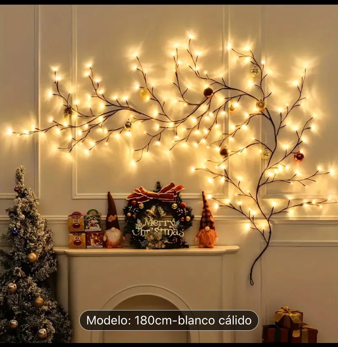 Guirnalda de Luces Navideñas Rama – Un Toque Natural y Brillante para tu Navidad