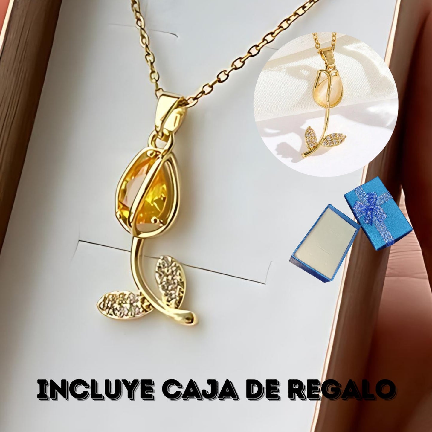 Collar Tulipán: La Belleza Natural en Caja de Regalo