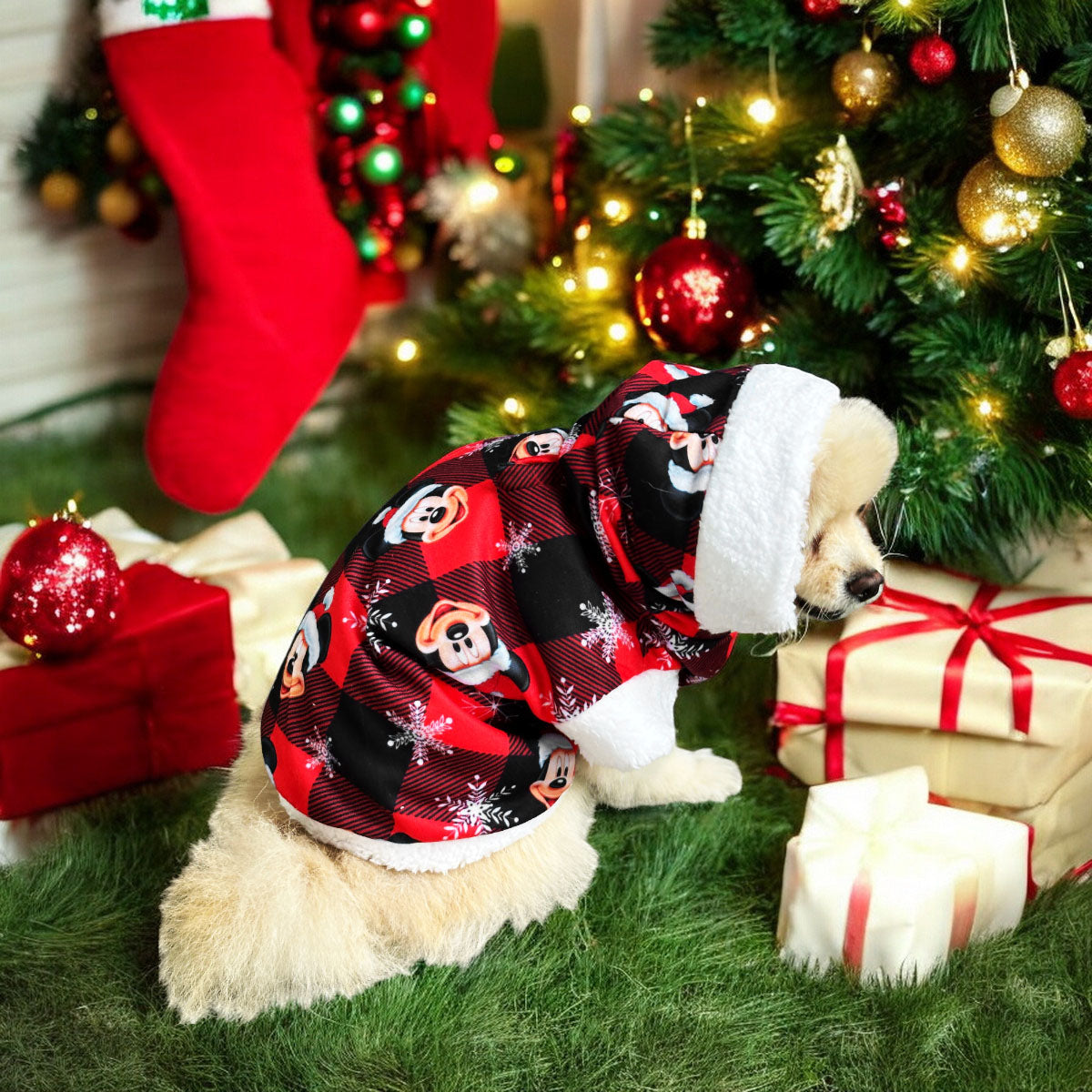 Traje Navideño para Mascotas Mickey DPMNRATON – ¡Celebra la Navidad con tu Mascota!