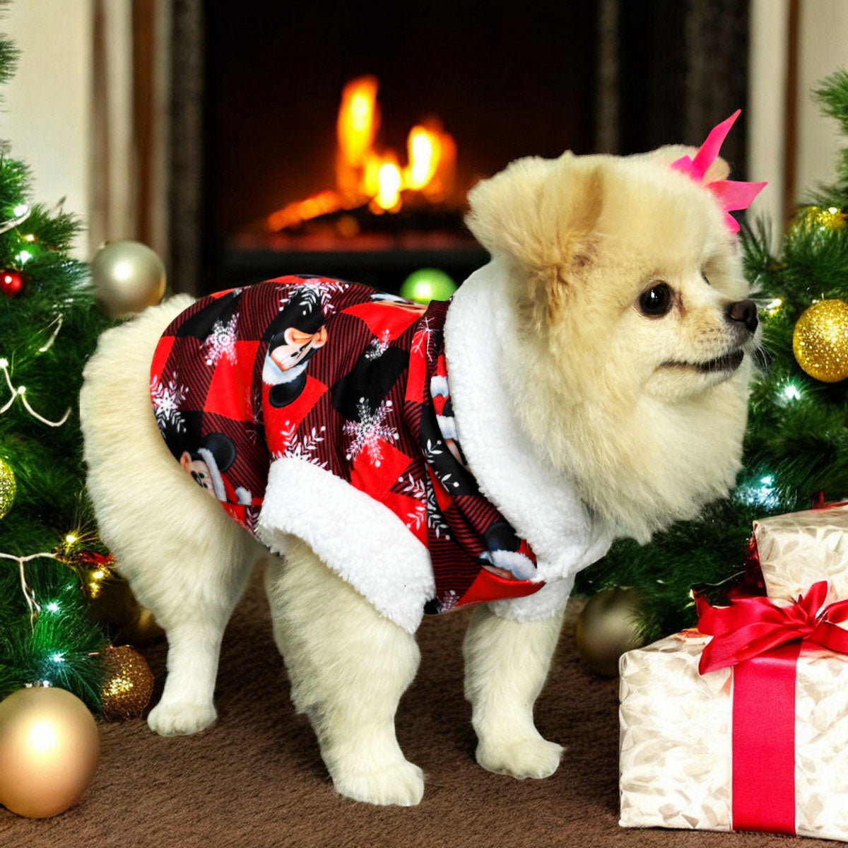 Traje Navideño para Mascotas Mickey DPMNRATON – ¡Celebra la Navidad con tu Mascota!