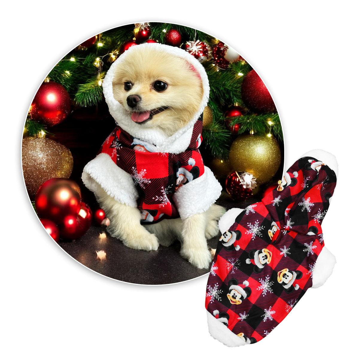 Traje Navideño para Mascotas Mickey DPMNRATON – ¡Celebra la Navidad con tu Mascota!