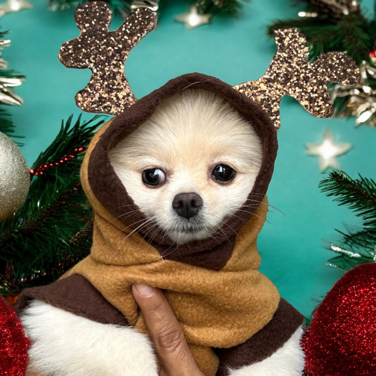 Disfraz para Mascotas Reno – Traje Navideño para Perros y Gatos Dpmnreno