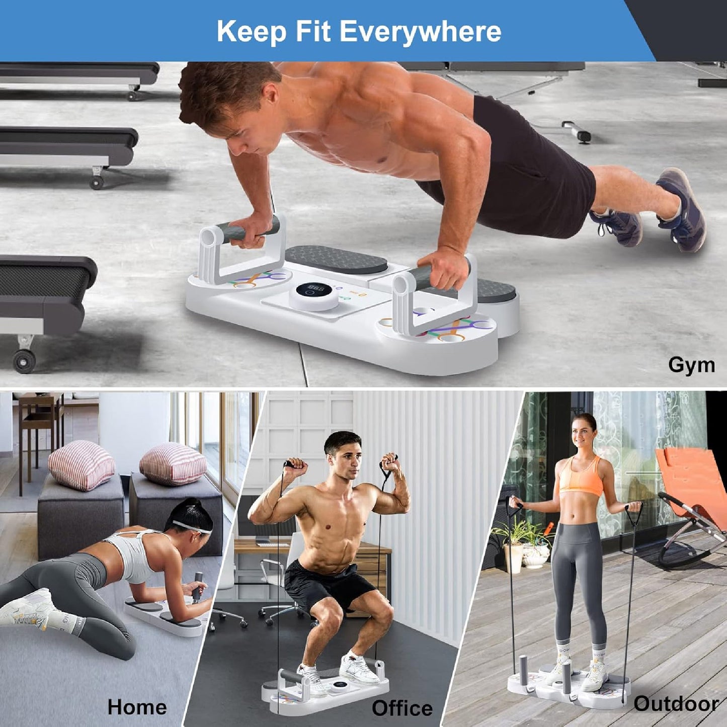 Tabla Push Up 5 en 1 Fitness con Cronómetro – Entrena Como un Profesional