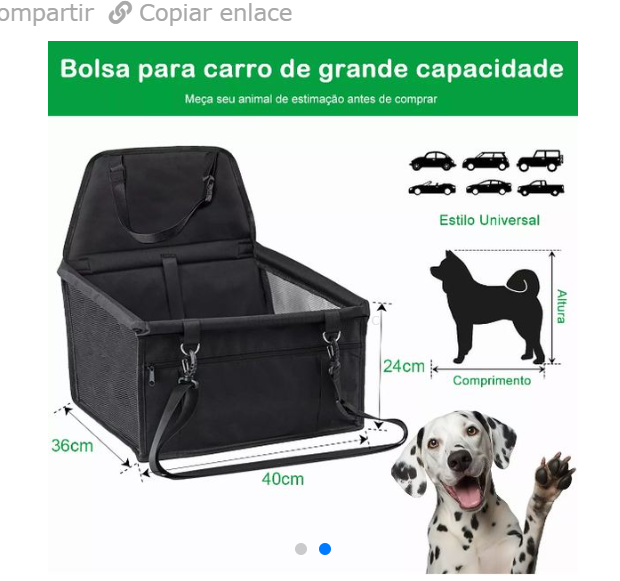 Cesta de Carro para Mascota – Asiento de Transporte Seguro para Perros y Gatos