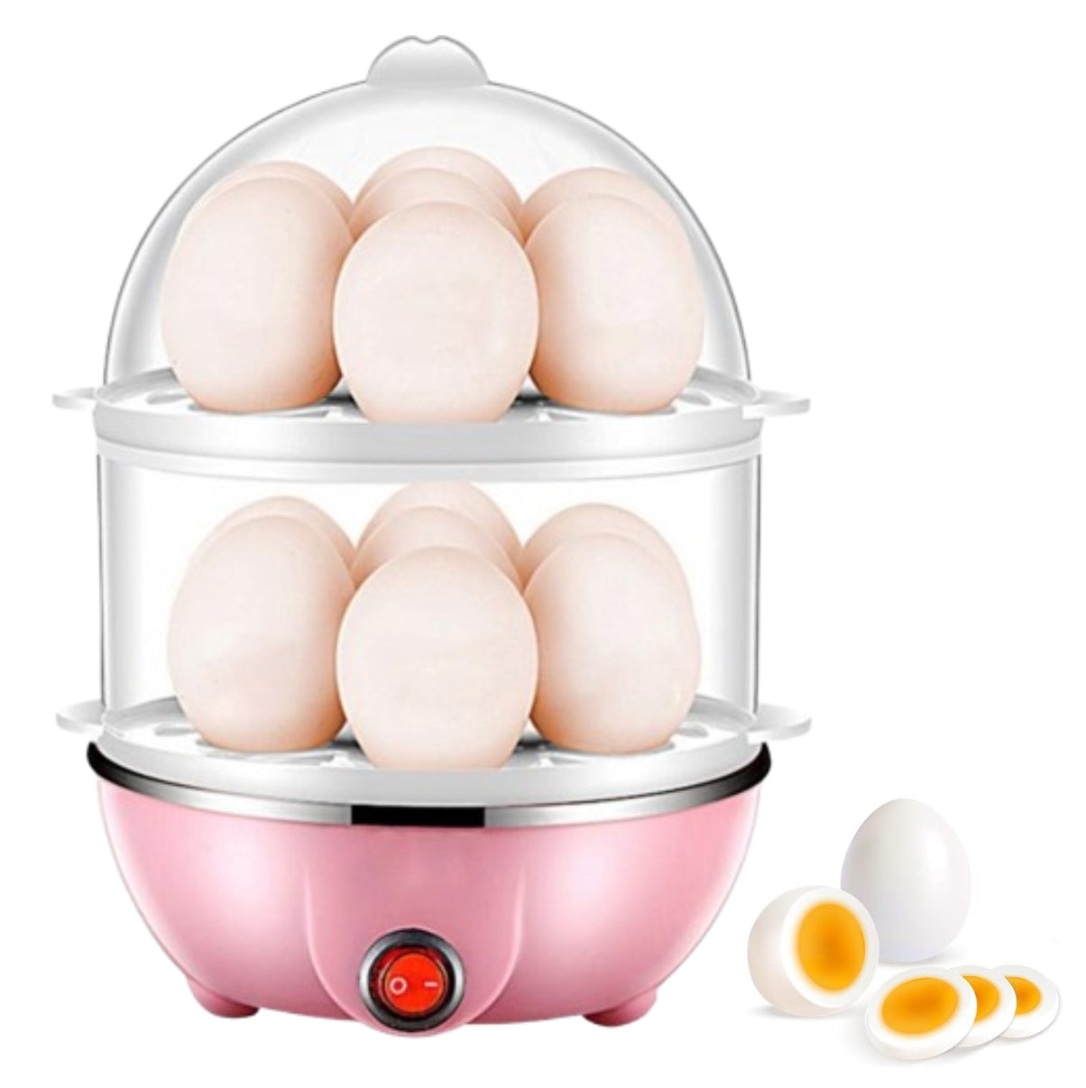 Hervidor de Vapor para Huevos 2 Niveles - Cocina 14 Huevos al Vapor